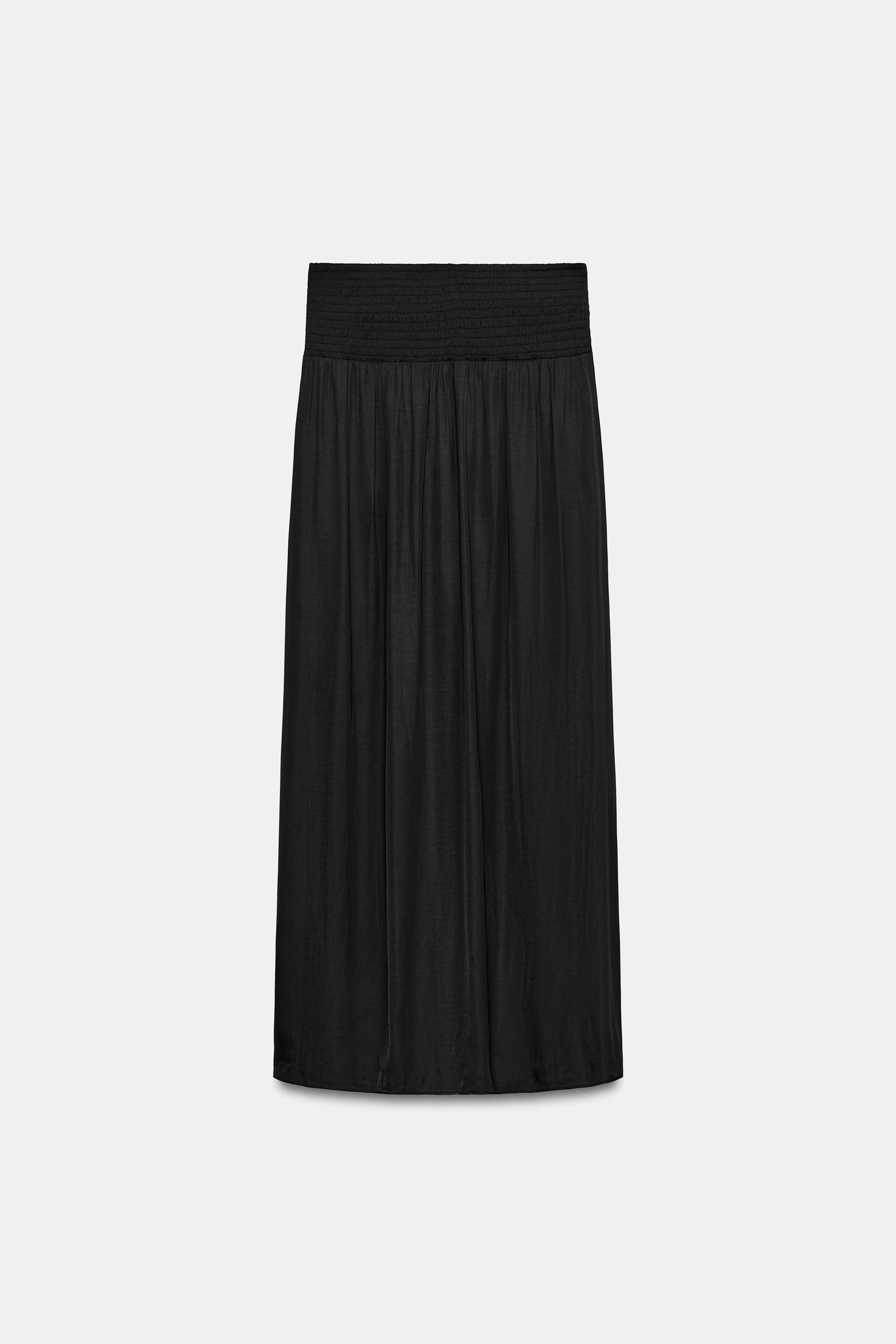LONG SATIN SKIRT WITH SLIT
